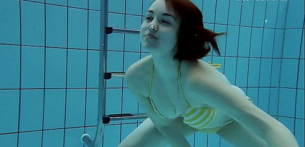  Little tits teen Lada underwater naked
